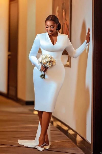 simple nigerian civil wedding dress court wedding….jpeg